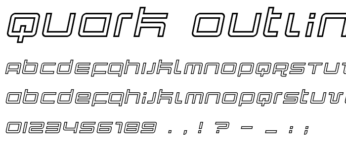 Quark Outline Italic police